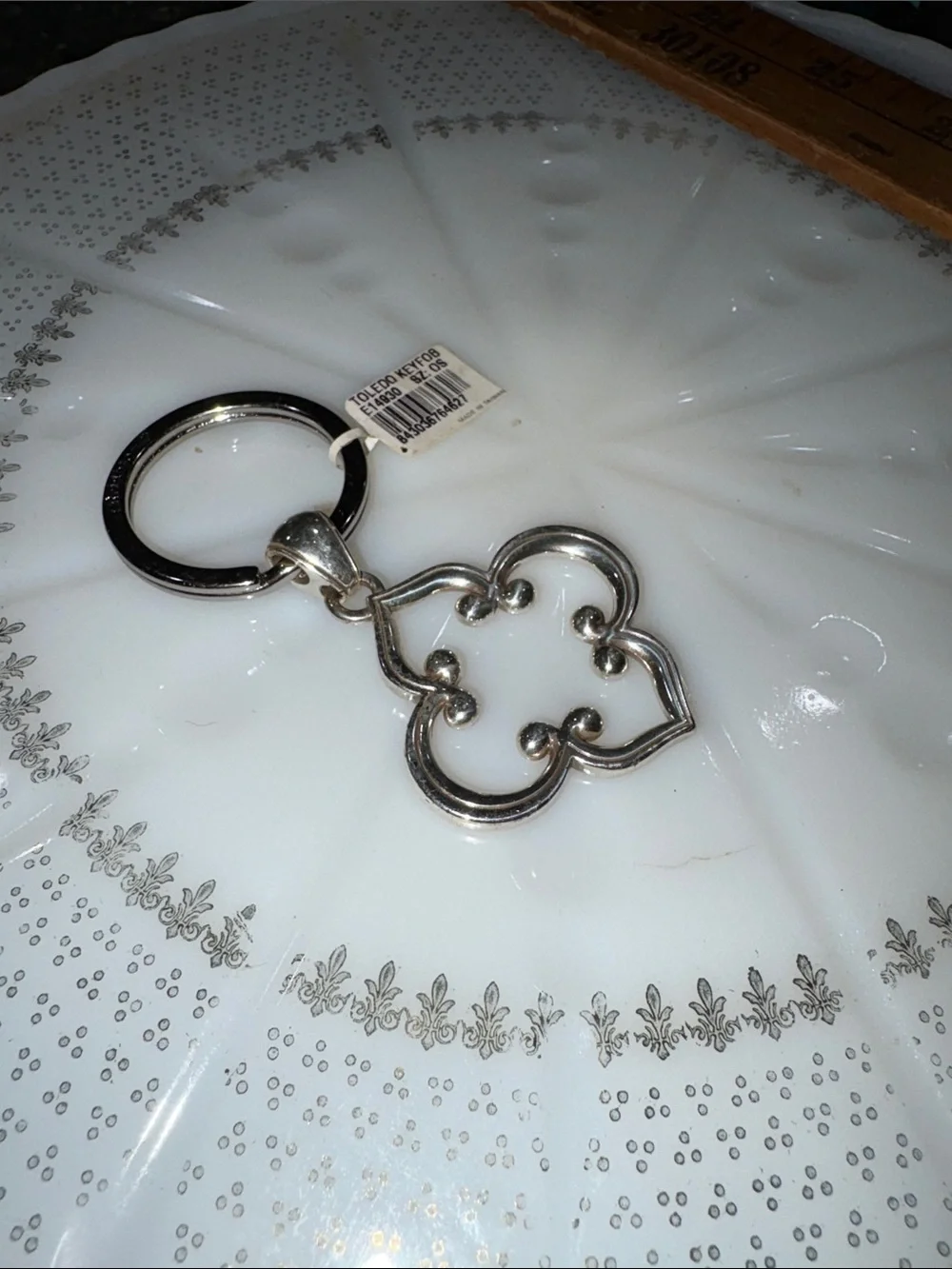 Brighton Toledo Silver Quatrefoil Key Chain